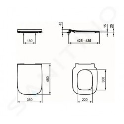 Abattant WC IDEAL STANDARD IS i.life B avec Frein de Chute Silencieux Blanc - T500301