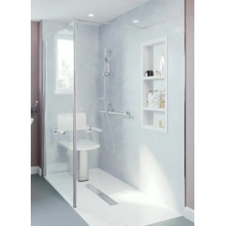 Lot de 2 Panneaux de Douche en PVC  AKW Alvéo 60X255 cm Blanc Brillant - 27830WHG - NEUF