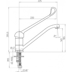 PRESTO-Mitigeur-Évier-à-Bec-Orientable-Commande-au-Coude-75637