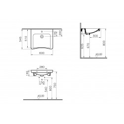 VITRA - Lavabo Céramique Conforma PMR 60cm Blanc - 5289B003-0001