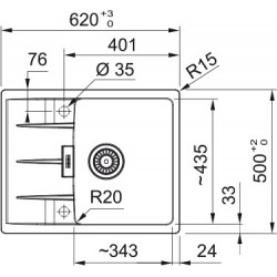 FRANKE - Évier de Cuisine Centro CNG611-62 avec Égouttoir - 898526
