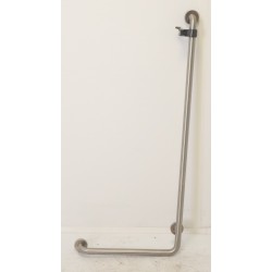 Barre d'Appui PMR NORMBAU 500x1200mm avec Support de Douchette à Gauche Inox Finition Mate - 2055050 -