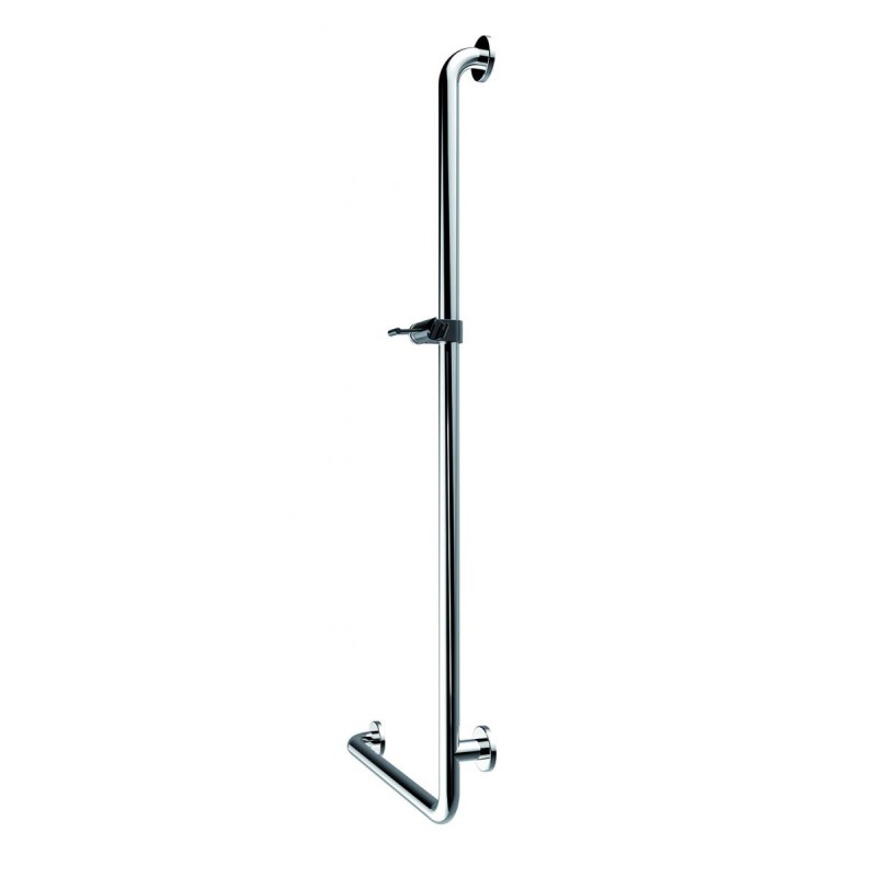 Barre d'Appui PMR NORMBAU 500x1200mm avec Support de Douchette à Gauche Inox Finition Mate - 2055050 - NEUVE Déclassée
