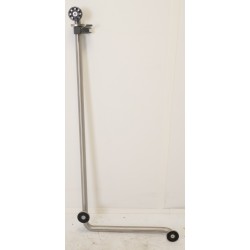 Barre d'Appui PMR NORMBAU 500x1200mm avec Support de Douchette à Gauche Inox Finition Mate