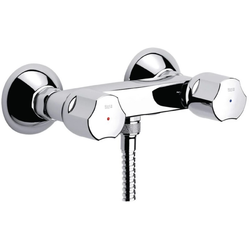 Mélangeur Douche ROCA Niagara +N avec Raccords Mural Chromé - A5A2169C00 - NEUF