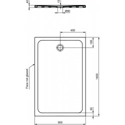 Receveur de Douche Extra-Plat Rectangulaire PORCHER Okyris en Grès Fin 140x90cm Blanc - P0217YK - NEUF