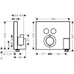 Set de Finition Façade HANSGROHE ShowerSelect pour Mitigeur Thermostatique