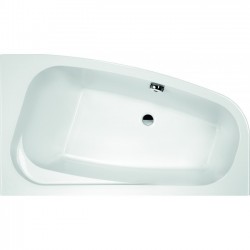 Baignoire Asymétrique Droite Avec Tablier LEDA Frisbee Blanc 145x85cm - L16FR3A0601-L26FR3A0601 - NEUVE Déclassée