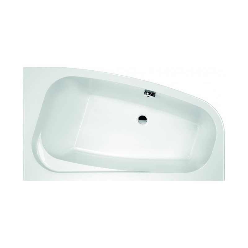 Baignoire Asymétrique Droite Avec Tablier LEDA Frisbee Blanc 145x85cm - L16FR3A0601-L26FR3A0601 - NEUVE Déclassée