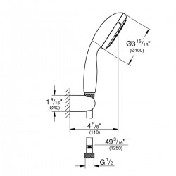 GROHE - Ensemble de Douche Tempesta 100 2 Jets avec Support - 26164001