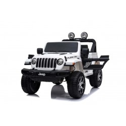Voiture 4x4 Électrique 2 Places JEEP Wrangler Rubicon Blanche pour Enfant 12V