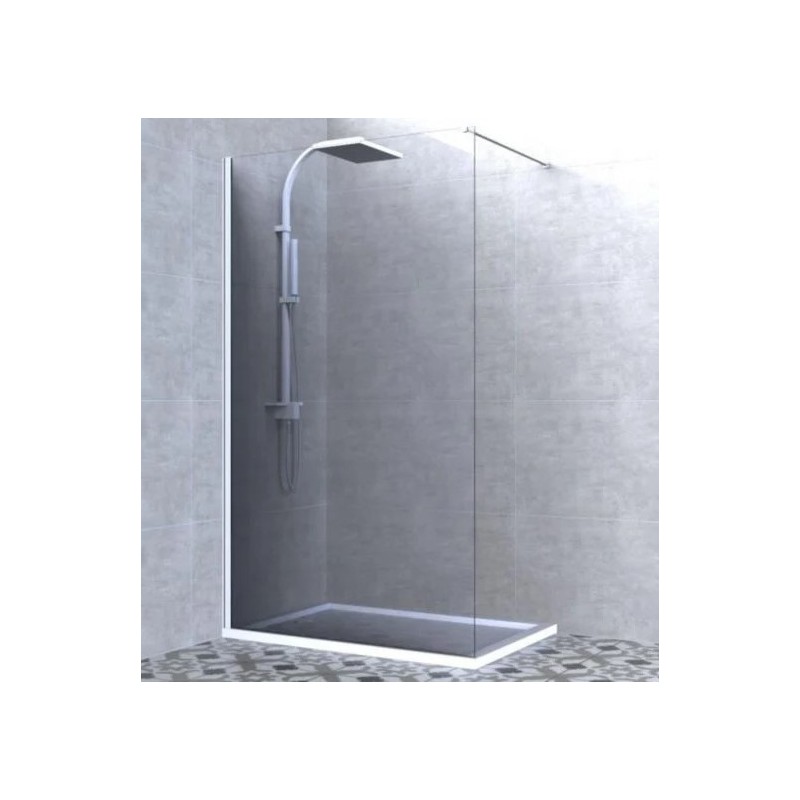 Paroi de Douche ALTERNA Domino Walk Timeless 80cm en Verre Transparent - 6686670 - NEUVE
