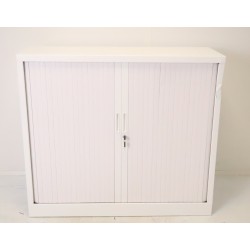 Armoire Basse à Rideaux de Bureau MTI 2 Tablettes Corps et Rideaux Blanc 120x105x43cm - AM1210R-BLC