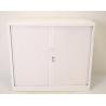 Armoire Basse à Rideaux de Bureau MTI 2 Tablettes Corps et Rideaux Blanc 120x105x43cm - AM1210R-BLC