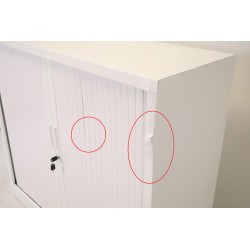 Armoire Basse à Rideaux de Bureau MTI 2 Tablettes Corps et Rideaux Blanc 120x105x43cm - AM1210R-BLC