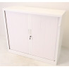 Armoire Basse à Rideaux de Bureau MTI 2 Tablettes Corps et Rideaux Blanc 120x105x43cm - AM1210R-BLC