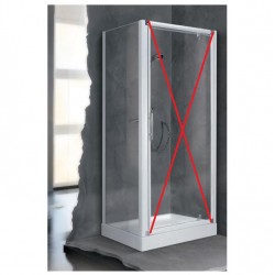 Paroi de Douche NOVELLINI Lunes 2.0 Panneau Fixe 84 Extensible 84-90cm Verre Trempé Profilé Blanc - LUNF84-1A