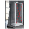 Paroi de Douche NOVELLINI Lunes 2.0 Panneau Fixe 84 Extensible 84-90cm Verre Trempé Profilé Blanc - LUNF84-1A
