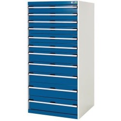 Armoire d'Atelier 9 Tiroirs BOTT Cubio SL-8716-9.1 1600x800x750mm en Acier Bleu et Gris - 400280039.11V - NEUVE Déclassée