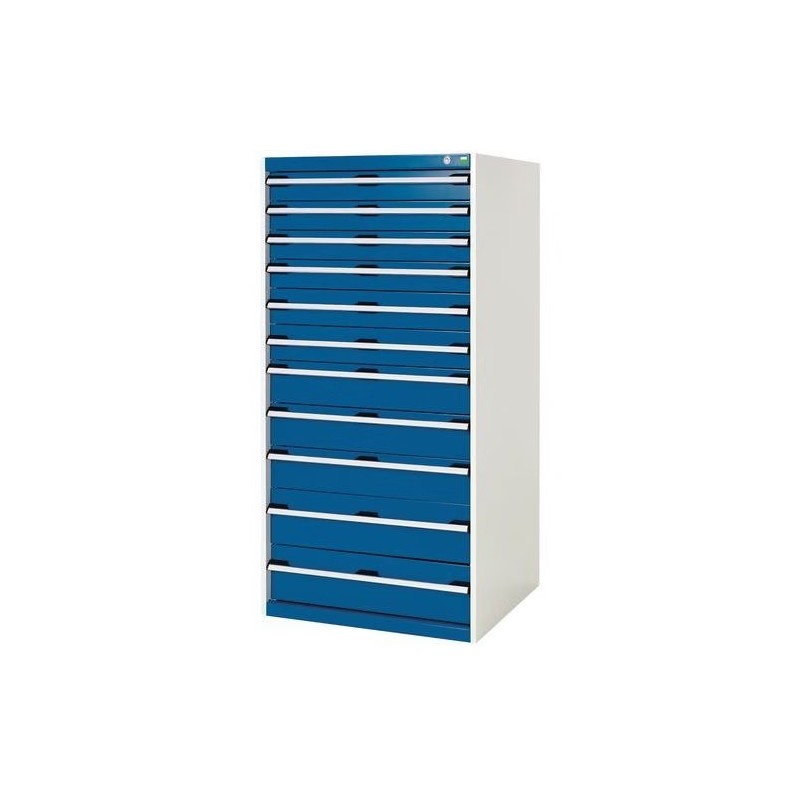 Armoire d'Atelier 9 Tiroirs BOTT Cubio SL-8716-9.1 1600x800x750mm en Acier Bleu et Gris - 400280039.11V - NEUVE Déclassée
