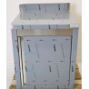 Meuble Bas Professionnel GOLDINOX 1 Porte Battante Adossé sur Roulettes 600x600mm