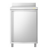 Meuble Bas Professionnel GOLDINOX 1 Porte Battante Adossé sur Roulettes 600x600mm en Inox - AR66A - NEUF Déclassé