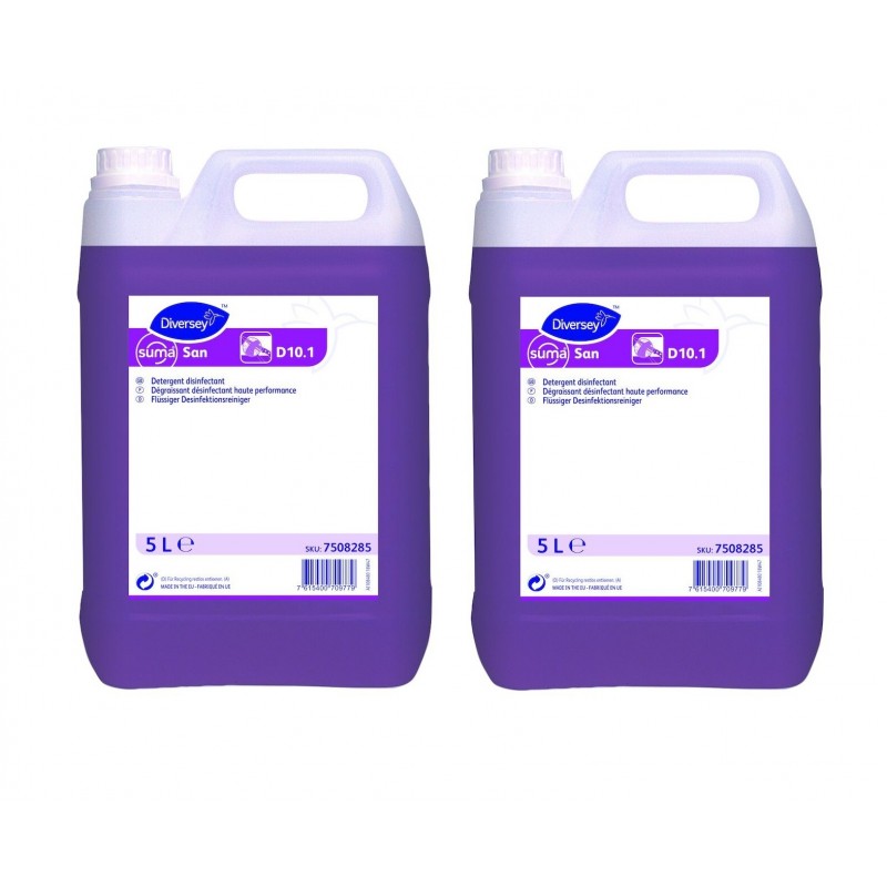 DIVERSEY - Lot 2 Bidons 5L Détergent Dégraissant Désinfectant Suma San - D10.1