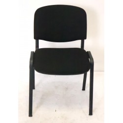 Lot de 4 Chaises de Bureau Réunion MTI Noires Empilables 4 Pieds