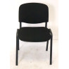 Lot de 4 Chaises de Bureau Réunion MTI Noires Empilables 4 Pieds