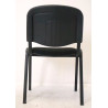 Lot de 4 Chaises de Bureau Réunion MTI Noires Empilables 4 Pieds