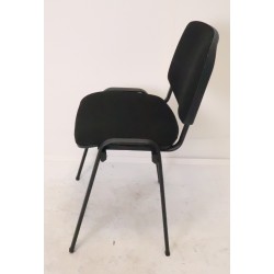 Lot de 4 Chaises de Bureau Réunion MTI Noires Empilables 4 Pieds
