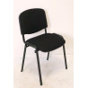 Lot de 4 Chaises de Bureau Réunion MTI Noires Empilables 4 Pieds