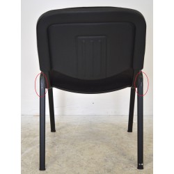 Lot de 4 Chaises de Bureau Réunion MTI Noires Empilables 4 Pieds