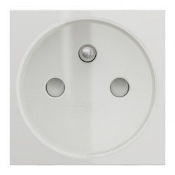 Lot de 10 Prises de Courant 2P+T  SCHNEIDER Unica FR 90° Raccord Rapide Traversant Blanc Mécanisme Seul - NU305918