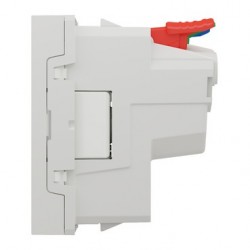 Lot de 10 Prises de Courant 2P+T  SCHNEIDER Unica FR 90° Raccord Rapide Traversant Blanc Mécanisme Seul - NU305918