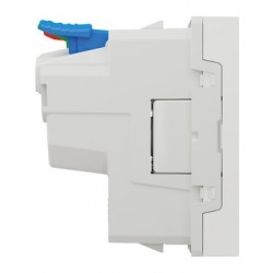 Lot de 10 Prises de Courant 2P+T  SCHNEIDER Unica FR 90° Raccord Rapide Traversant Blanc Mécanisme Seul - NU305918