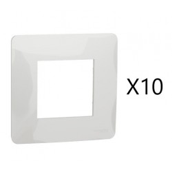 Lot de 10 Plaques de Finition 1 Prise SCHNEIDER Unica Studio Blanc - NU200218