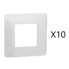 Lot de 10 Plaques de Finition 1 Prise SCHNEIDER Unica Studio Blanc - NU200218
