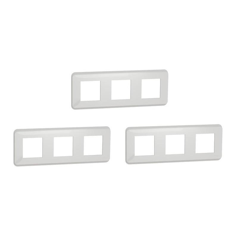 Lot de 3 Plaques de Finition 3 Prises SCHNEIDER Unica Pro Blanc - NU400618