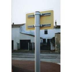 Mât Support pour Panneau de Signalisation en Aluminium Cannelé Ø80mm Hauteur 4m - M80400
