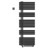 Sèche-Serviettes Electrique 1500W ALTERNA Concerto Asymétrique Avec Soufflerie Vertical Mural 1540X550 Noir Mat - 4476336