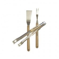 Set de 3 Accessoires Barbecue COOK IN GARDEN Spatule Pince et Fourchette Bois...