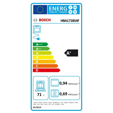 Four Encastrable Multifonctions 71L BOSCH Série 2 Nettoyage Pyrolyse 60x60cm Inox - HBA171BS4F
