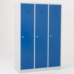 Vestiaire Industrie Salissante 3 Colonnes Fermeture Moraillon 180x120x50cm - NT-SA-3