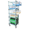 Chariot 6 Niveaux SRE 4 Paniers Plonge + 3 Bacs de Rangement pour Vaisselle Réutilisable