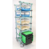Chariot SRE 4 Paniers Plonge + 3 Bacs de Rangement pour Vaisselle Réutilisable