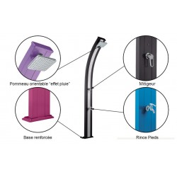 Douche Solaire d'Extérieur 30L FORMIDRA Spring Courbée Anthracite en Aluminium - DS-A122BN