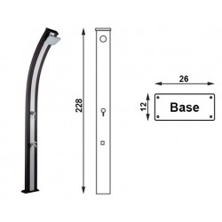 Douche Solaire d'Extérieur 30L FORMIDRA Spring Courbée Anthracite en Aluminium - DS-A122BN