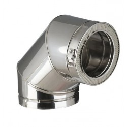 Coude Inox 90° POUJOULAT Therminox TI EC90-150TI Diamètre 150mm Tous combustibles - 21150031