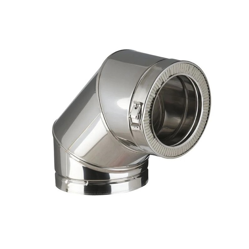 Coude Inox 90° POUJOULAT Therminox TI EC90-150TI Diamètre 150mm Tous combustibles - 21150031